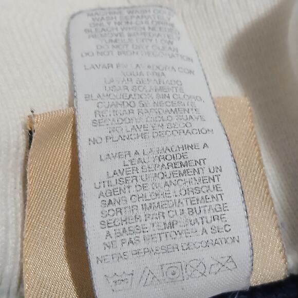 VTG Top Stitch Large Navy Blue Long-Sleeved Apple-Themed Collared Sweatshirt - Picture 12 of 12